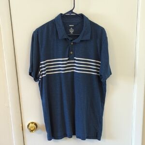Sonoma Men's Polo Shirt in Blue with White Stripes